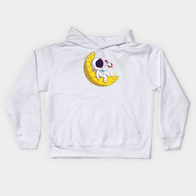 "Lunar Expedition Elegance" Kids Hoodie by Hari Nopiandi